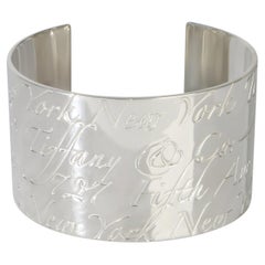 Tiffany & Co. Sterling Silver  Wide Notes Cuff Bracelet