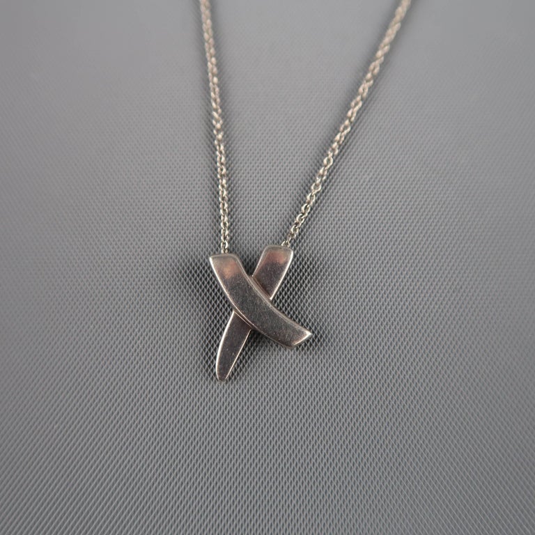 TIFFANY and CO. Sterling Silver X Charm Necklace at 1stDibs tiffany