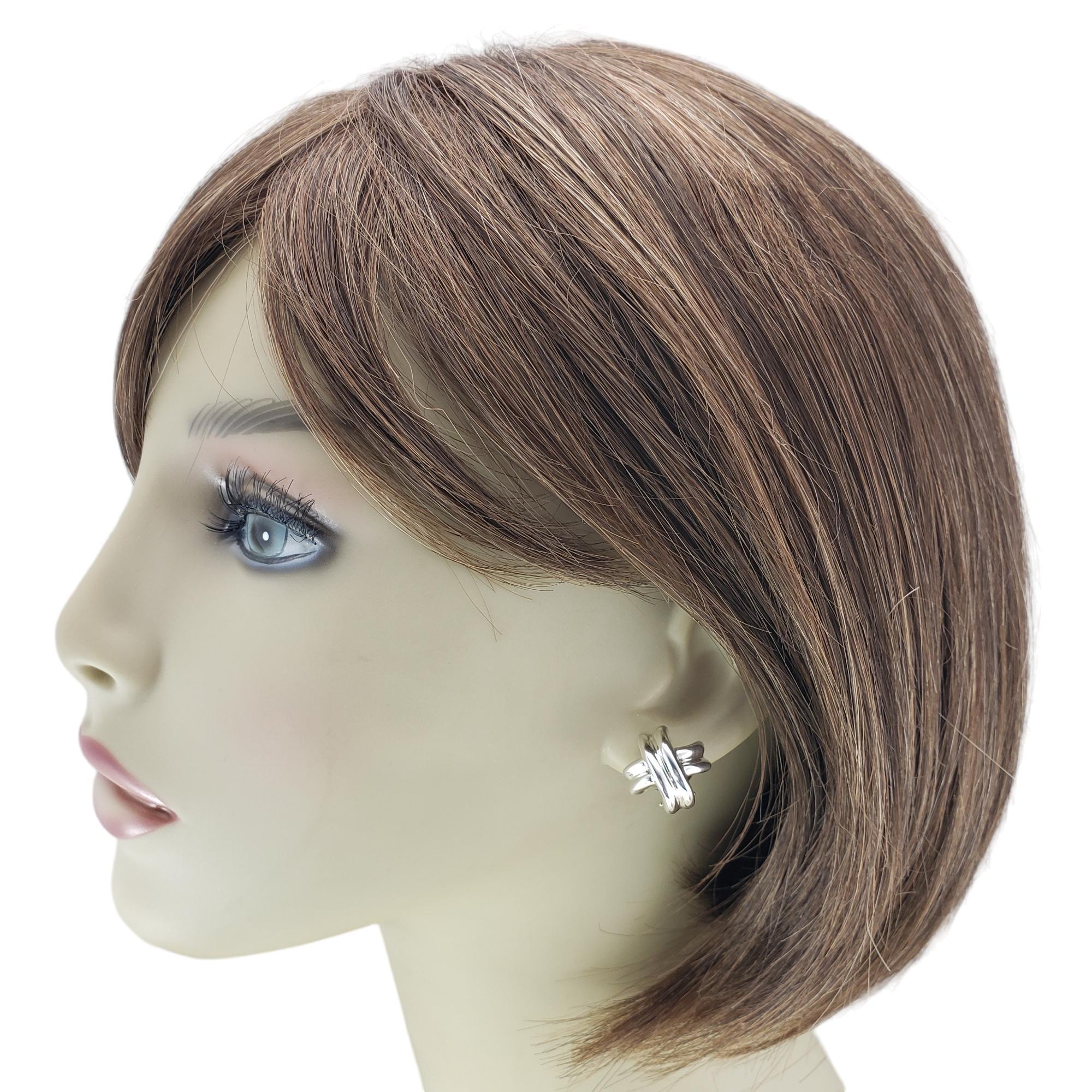 Tiffany & Co. Sterling Silver X Earrings #17085 2