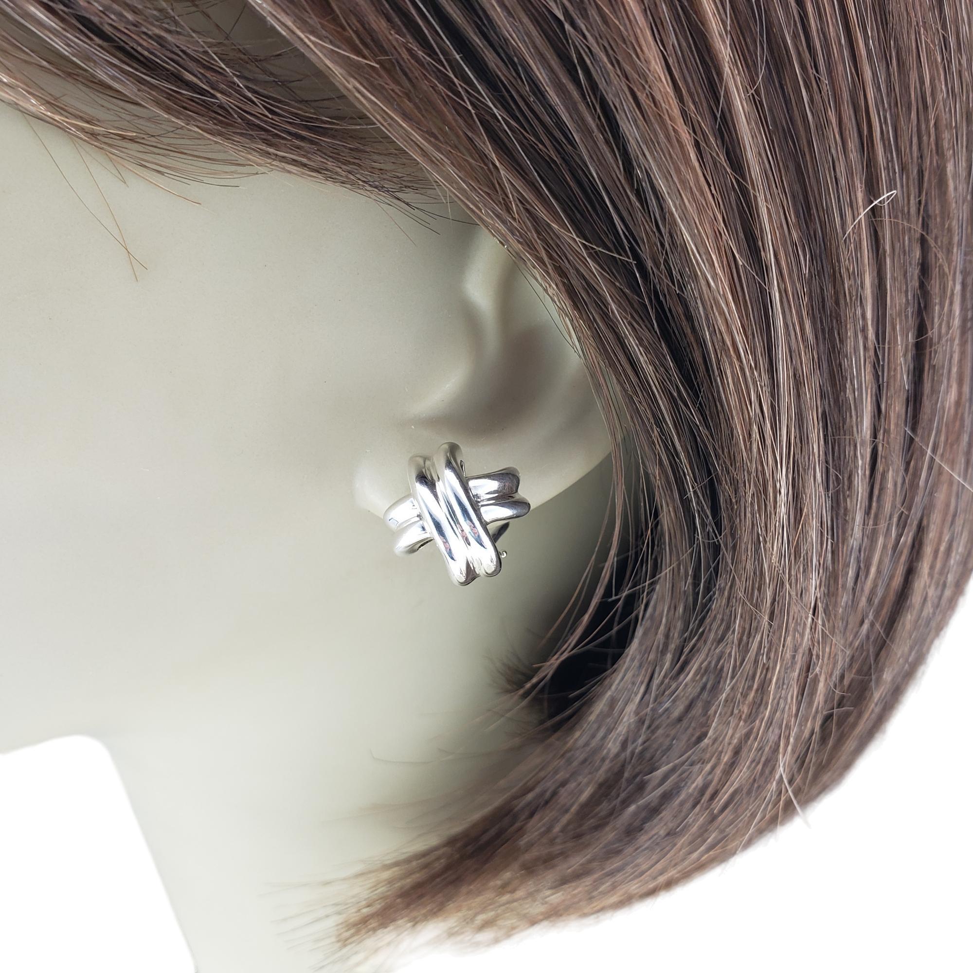Tiffany & Co. Sterling Silver X Earrings #17085 For Sale 3