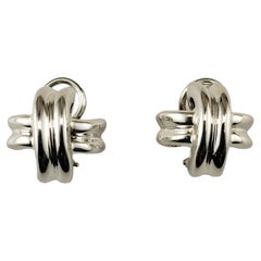 Retro Tiffany & Co. Sterling Silver X Earrings #17085