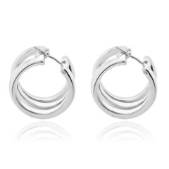 Tiffany & Co. Sterling Silver Zig Zag Hoop Earrings