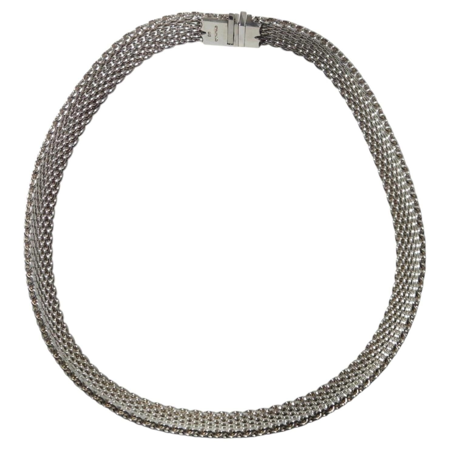 Tiffany & Co Sterling Somerset Mesh Collar Necklace #25716