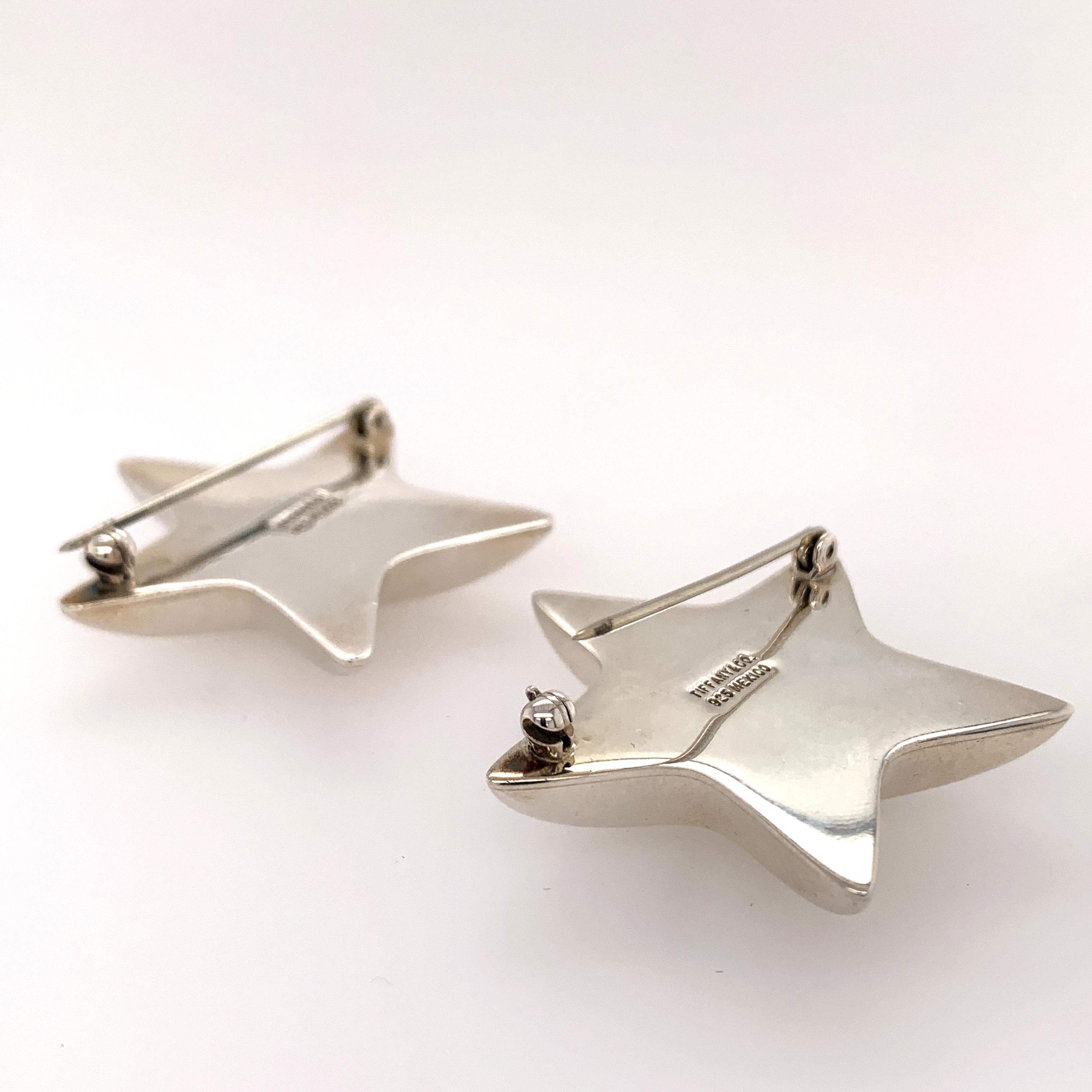 Tiffany & Co. Sterling Star Pins In Excellent Condition For Sale In New York, NY
