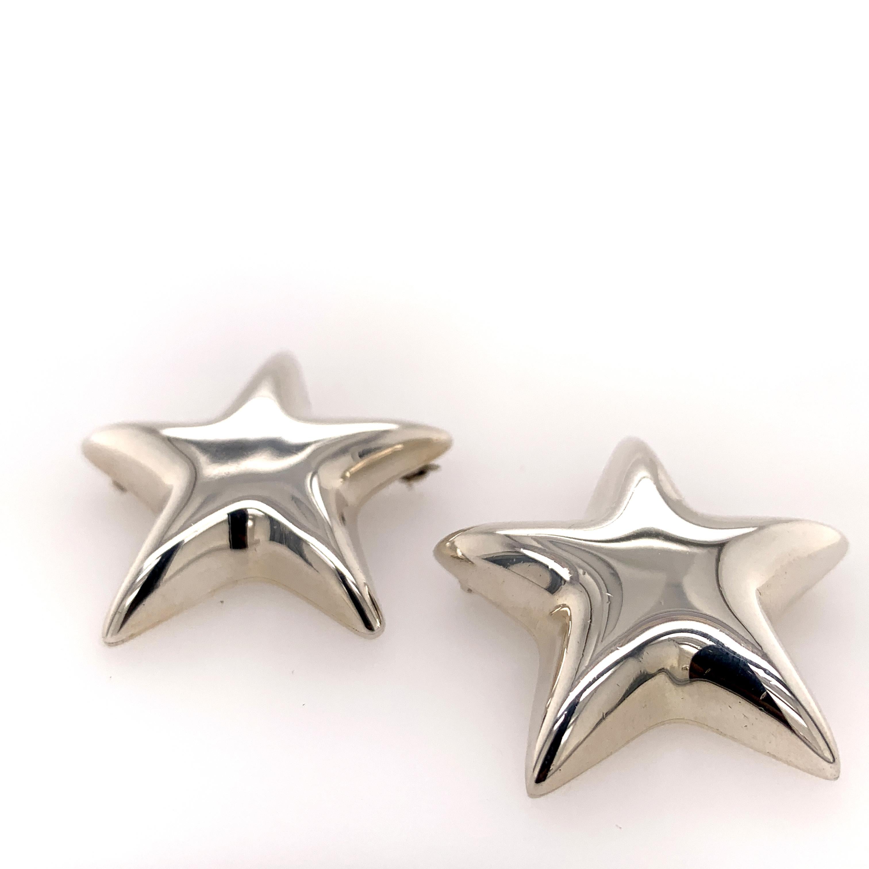 Women's or Men's Tiffany & Co. Sterling Star Pins For Sale