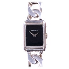 Tiffany & Co. Sterling Tank Model Bracelet Wristwatch
