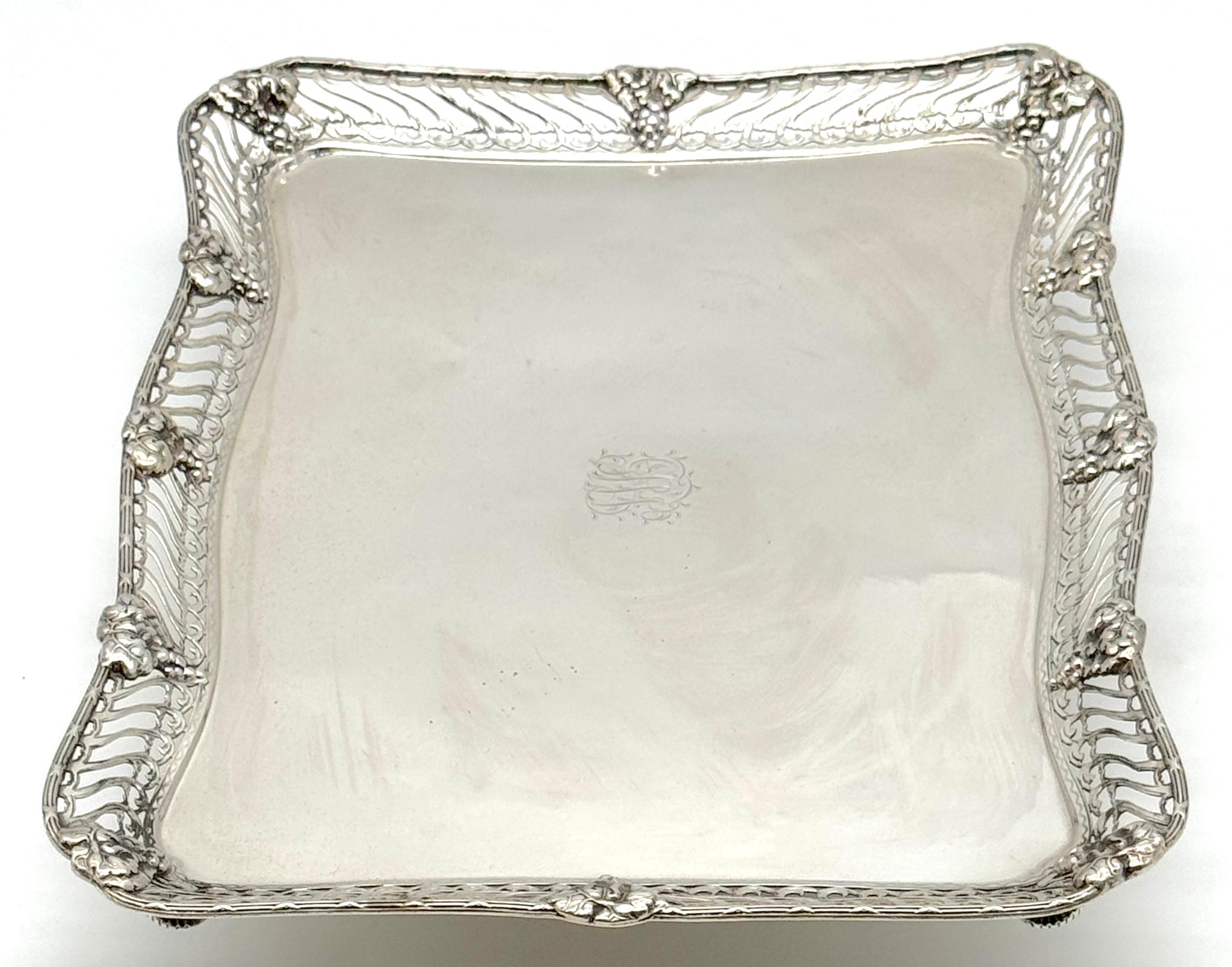Tiffany & Co. Sterling Tray Grape & Vine Design Influences Paulding Farnham For Sale 7