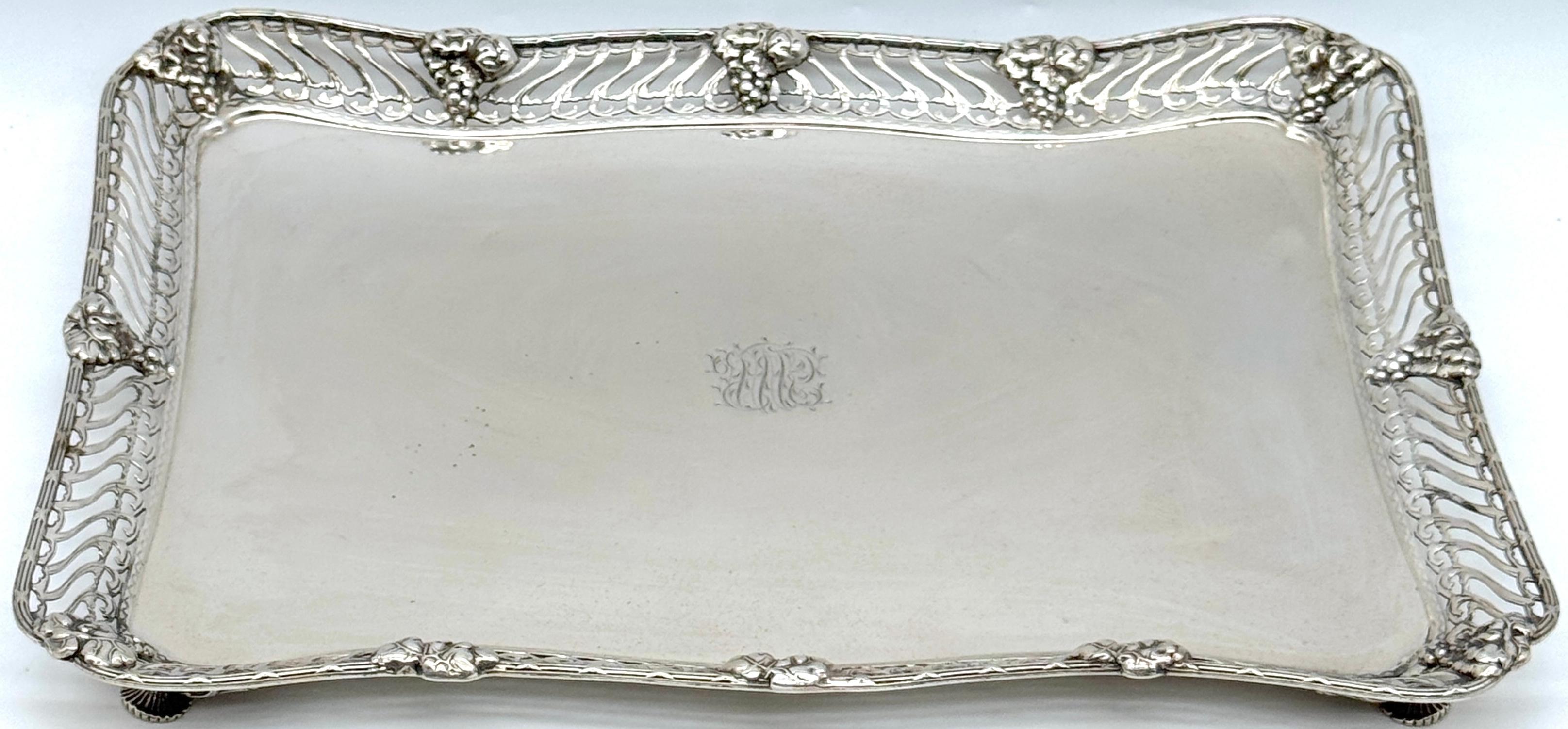 Tiffany & Co. Sterling Tray Grape & Vine Design Influences Paulding Farnham For Sale 8