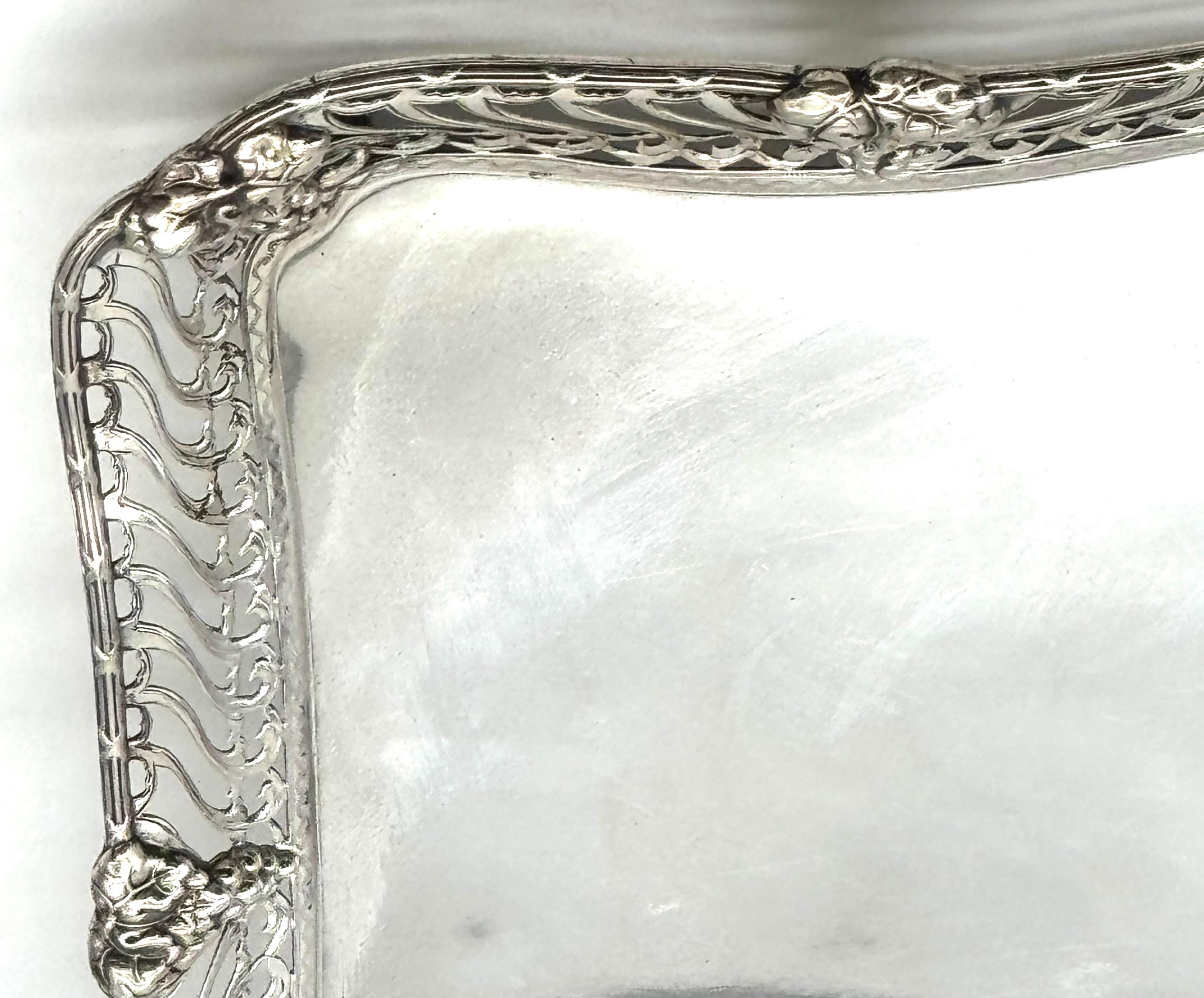Tiffany & Co. Sterling Tray Grape & Vine Design Influences Paulding Farnham For Sale 11