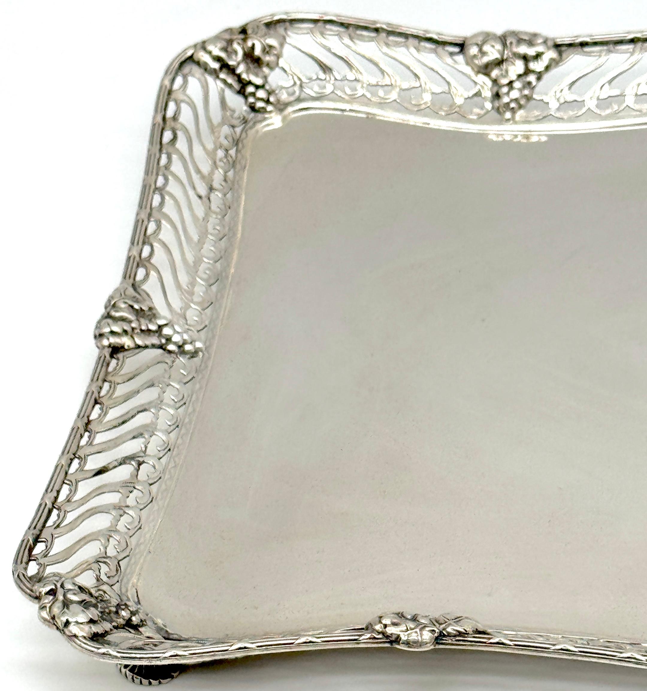 American Tiffany & Co. Sterling Tray Grape & Vine Design Influences Paulding Farnham For Sale