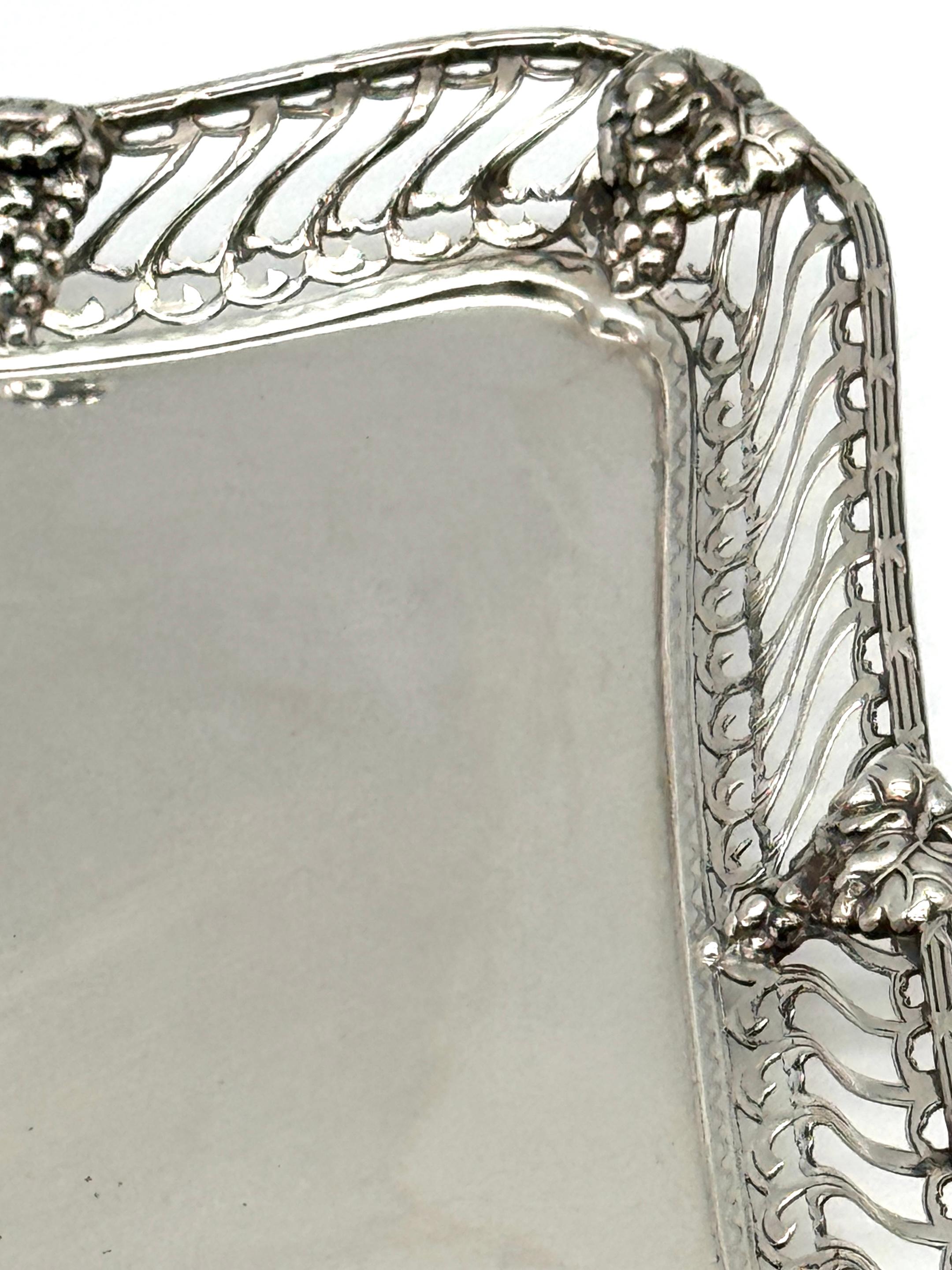 Sterling Silver Tiffany & Co. Sterling Tray Grape & Vine Design Influences Paulding Farnham For Sale