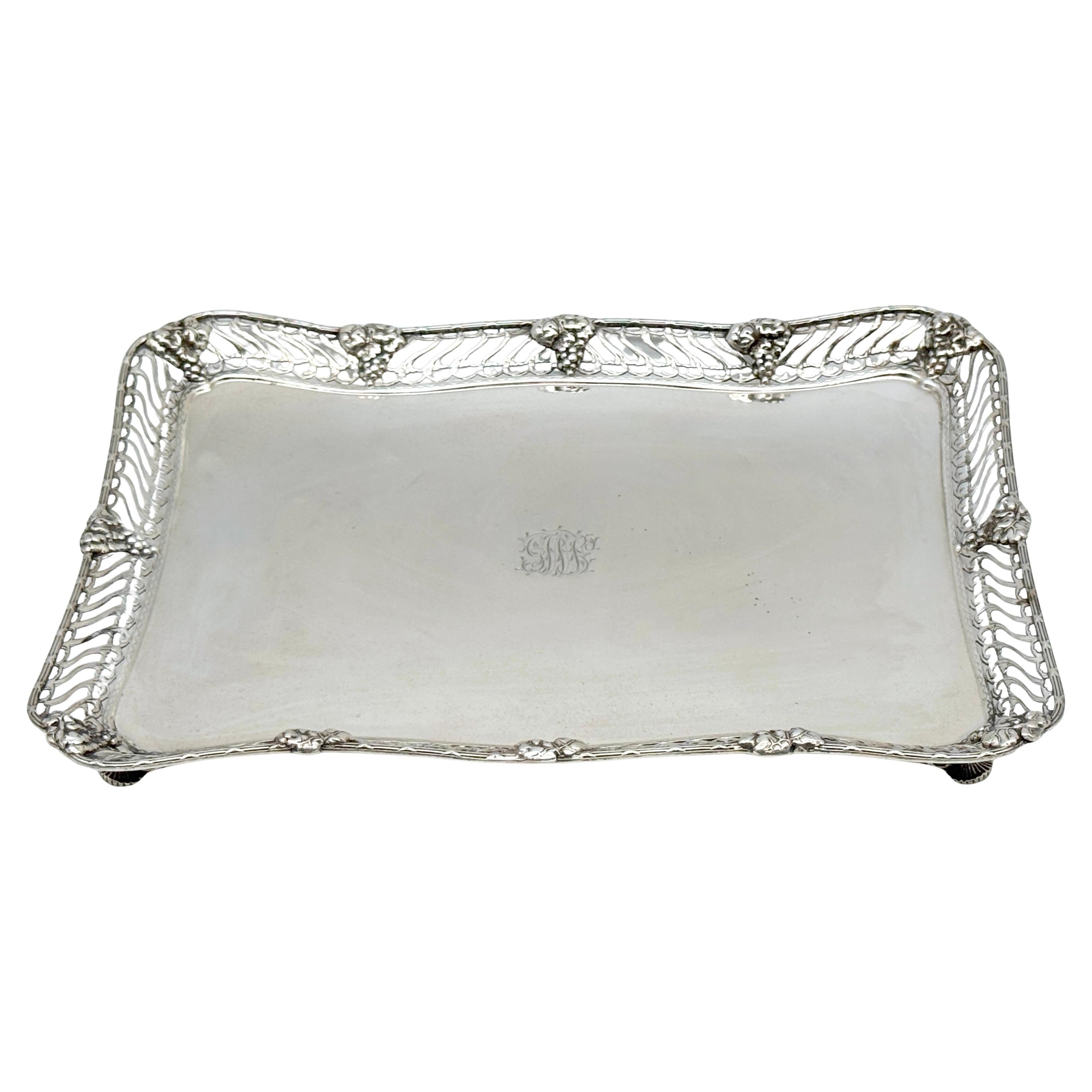 Tiffany & Co. Sterling Tray Grape & Vine Design Influences Paulding Farnham For Sale