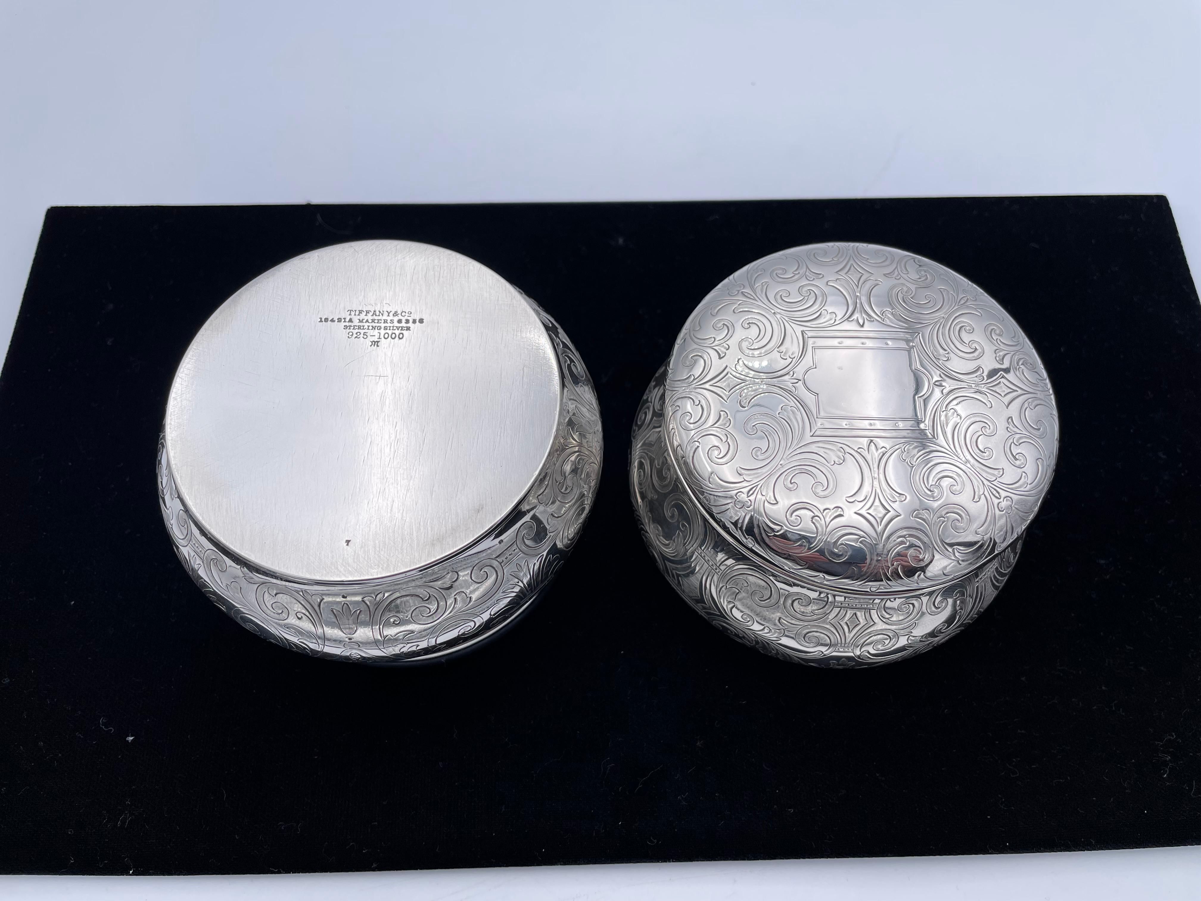 Engraved Tiffany & Co. Sterling Vanity Jars