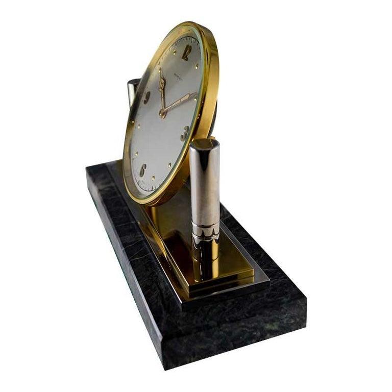 Tiffany & Co. Stone and Metal Desk Clock with Original Dial and Hands, 1930's For Sale 1