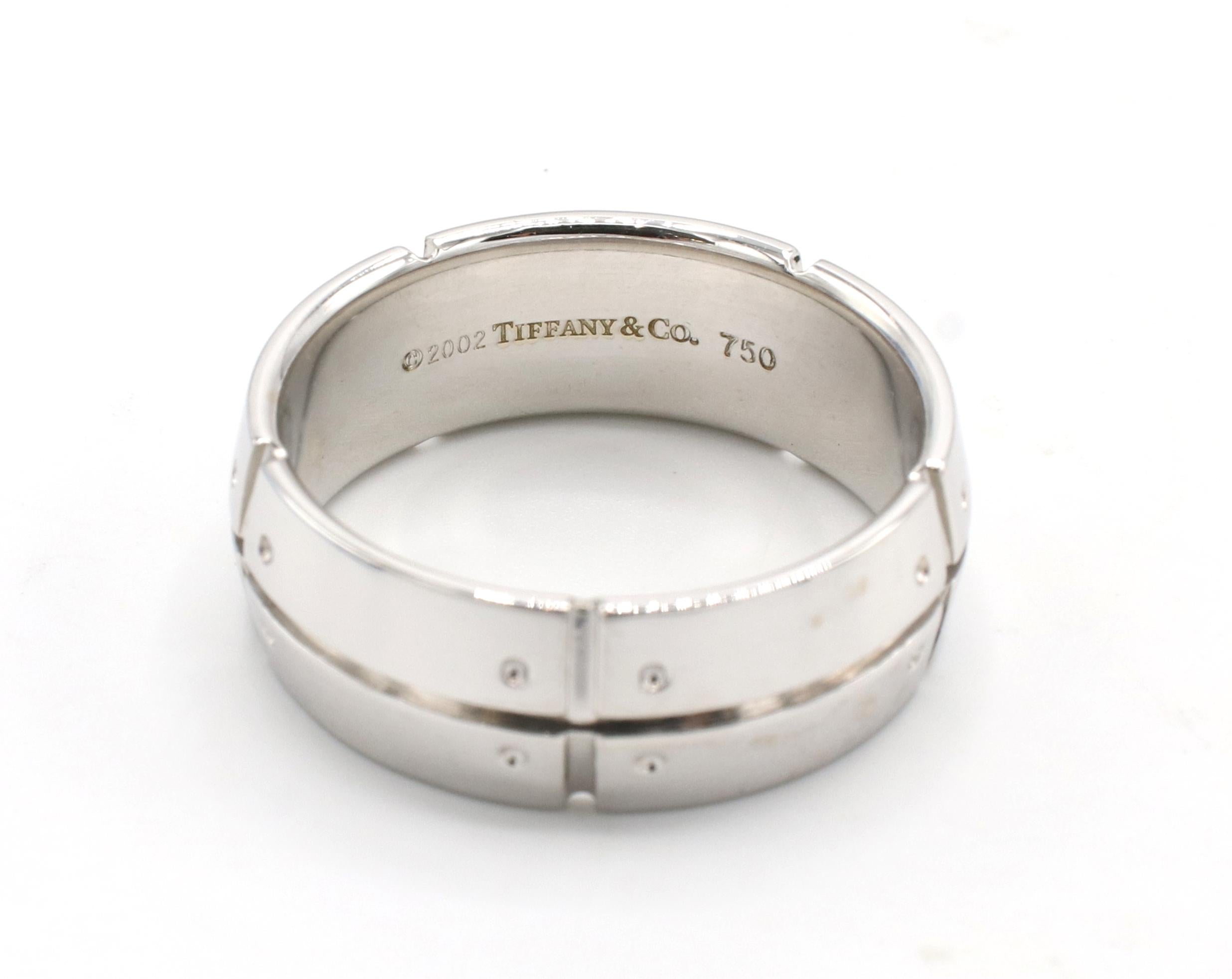 Contemporary Tiffany & Co. Streamerica 18 Karat White Gold Band Ring For Sale