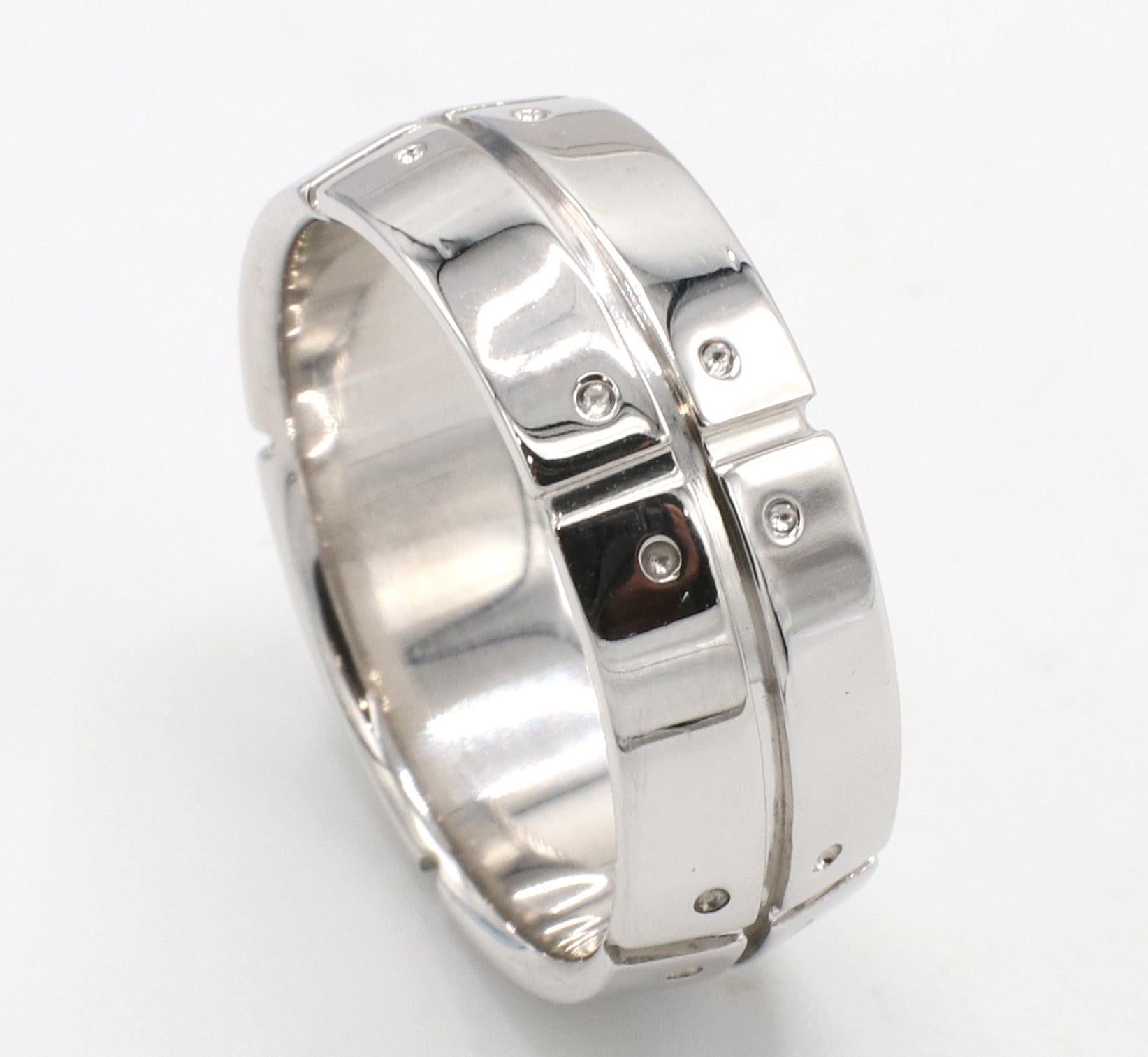 Tiffany & Co. Streamerica 18 Karat White Gold Band Ring In Excellent Condition For Sale In  Baltimore, MD