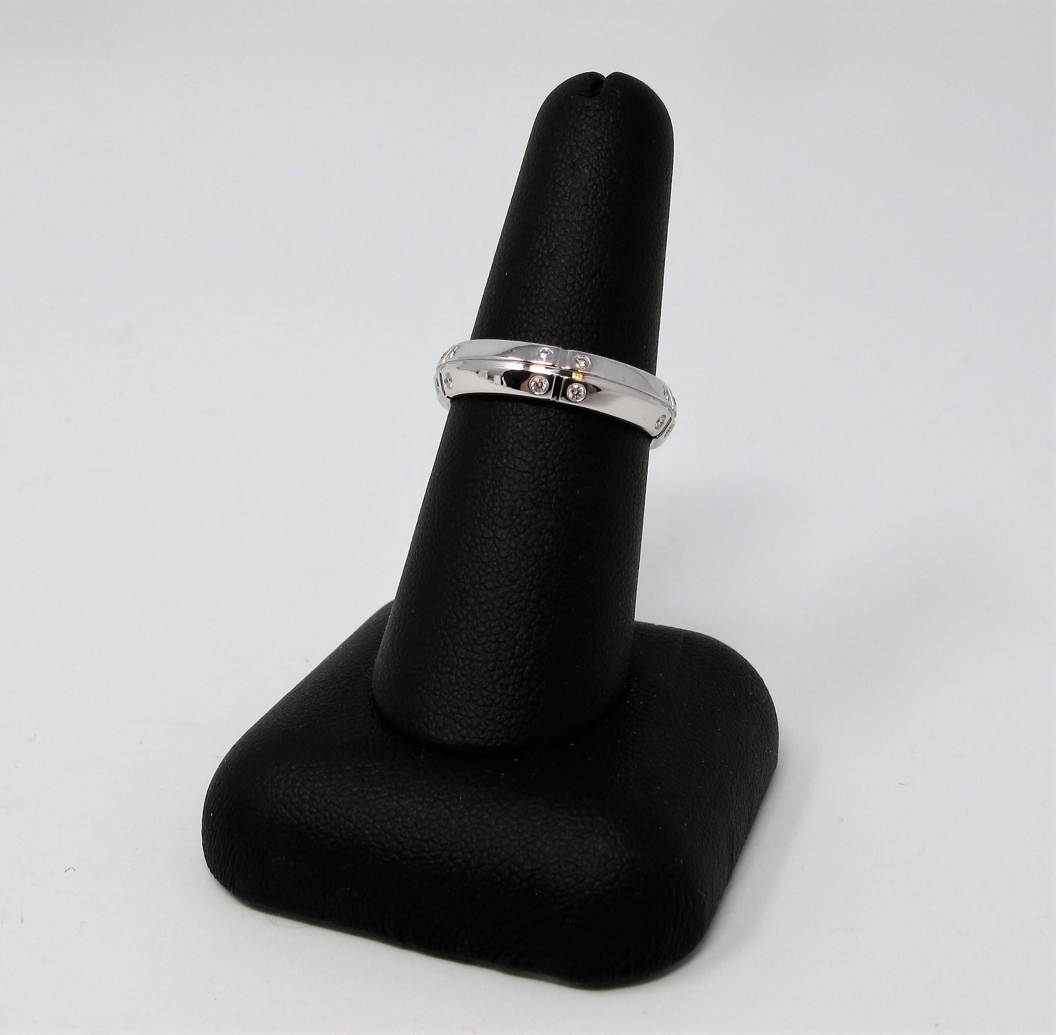 Round Cut Tiffany & Co. Streamerica .30 Carat Round Diamond Band Ring 18 Karat White Gold For Sale