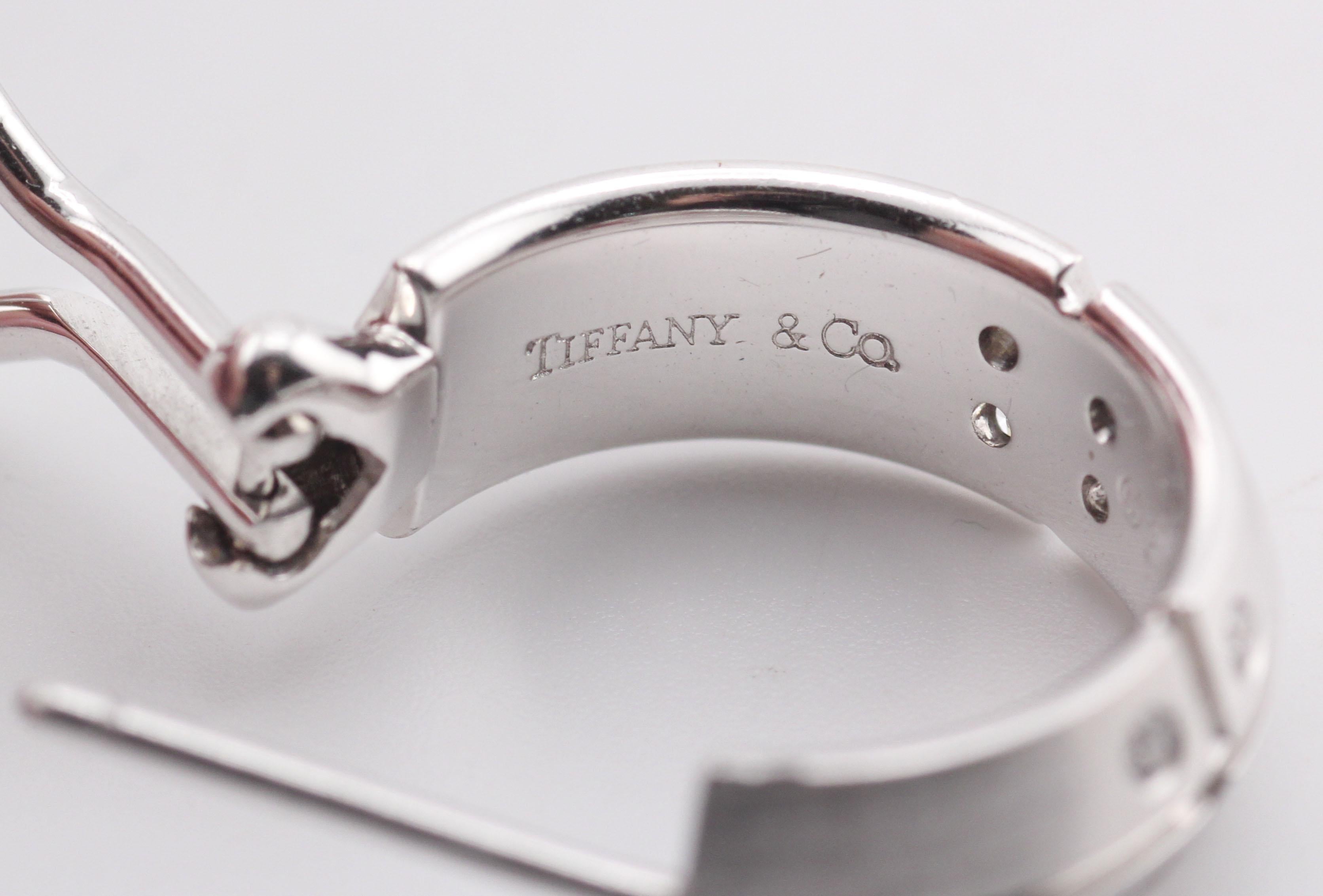 Tiffany & Co. Streamerica Diamond 18K White Gold Hoop Earrings in vendita 1