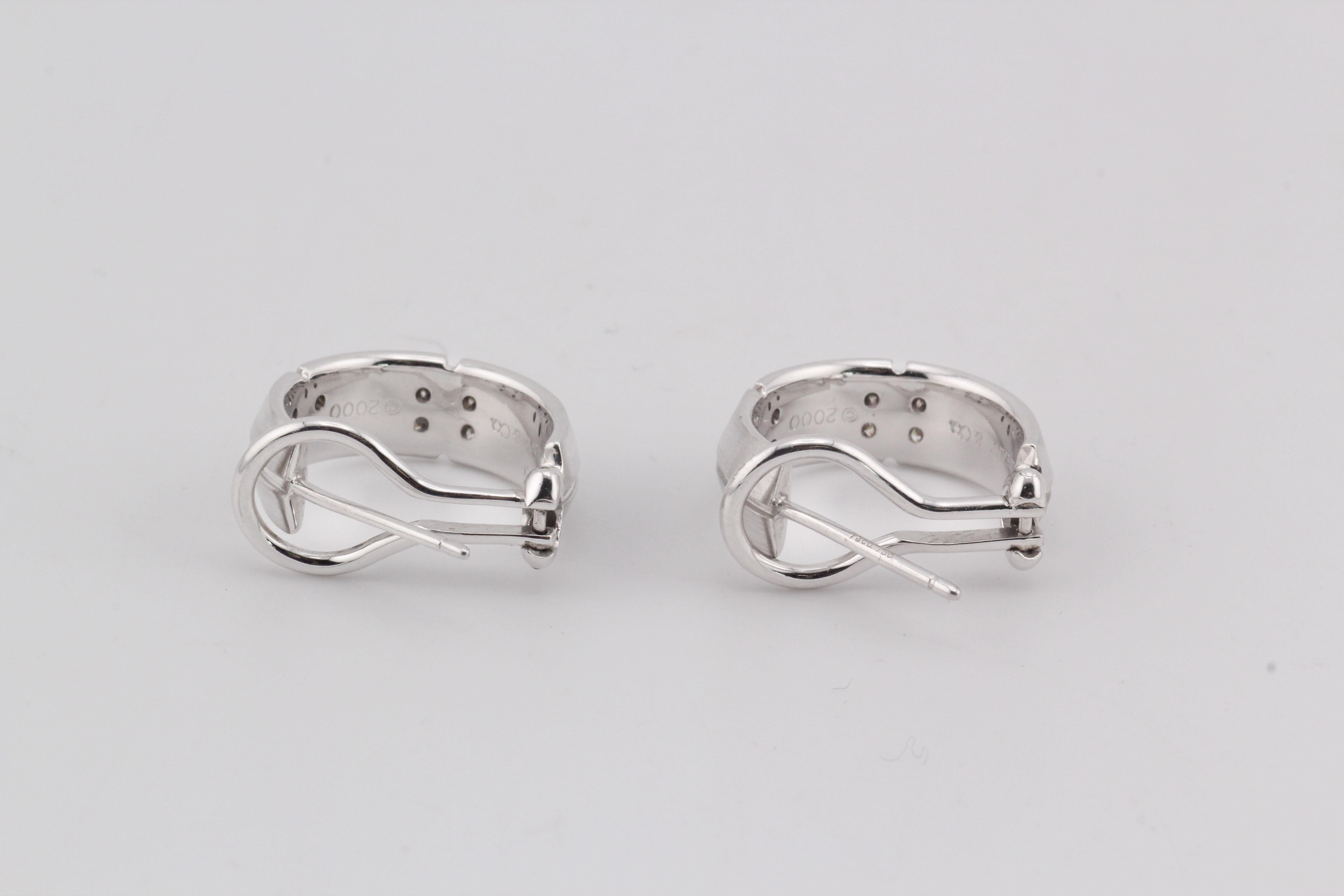 Tiffany & Co. Streamerica Diamond 18K White Gold Hoop Earrings in vendita 2