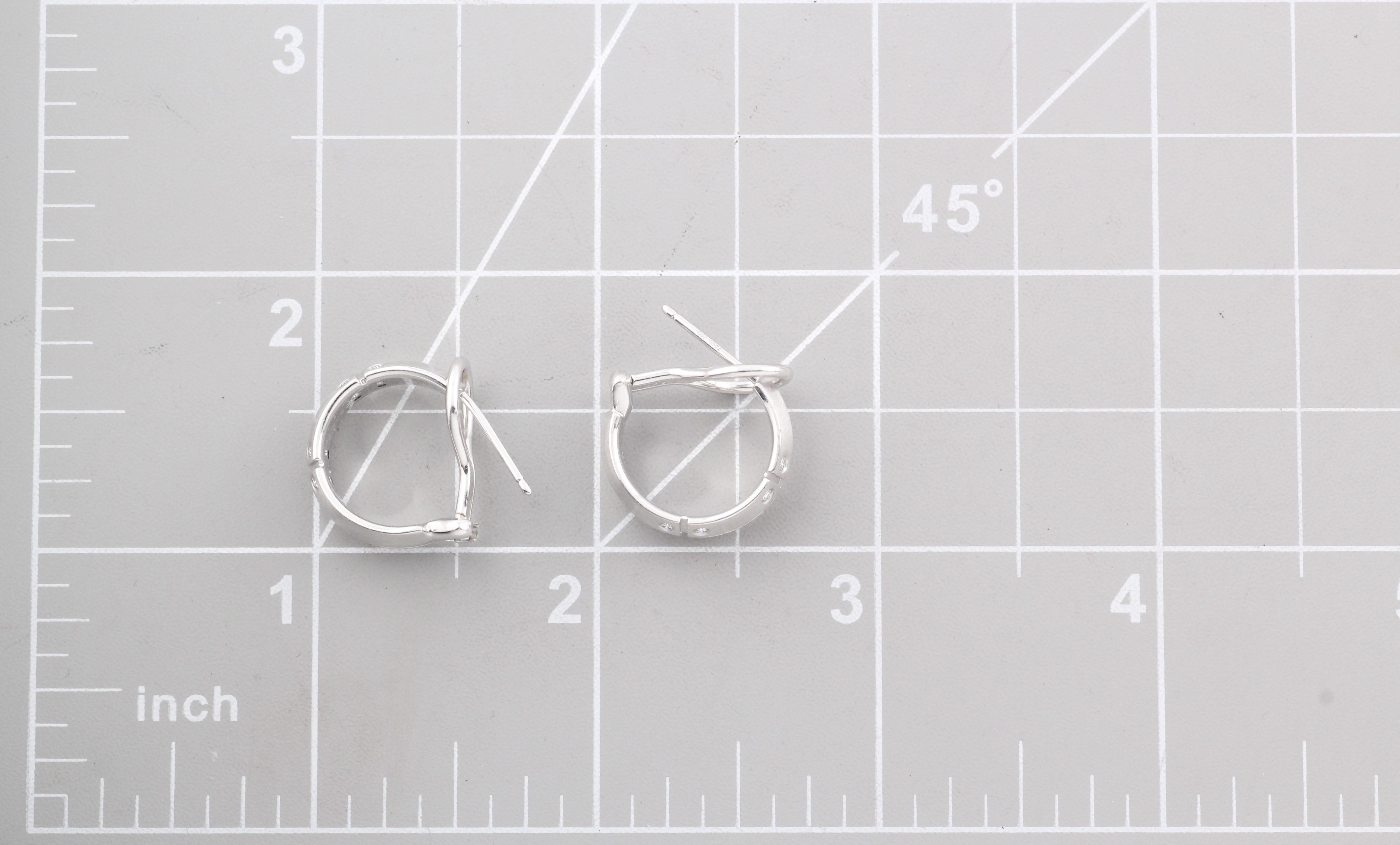 Tiffany & Co. Streamerica Diamond 18K White Gold Hoop Earrings in vendita 4