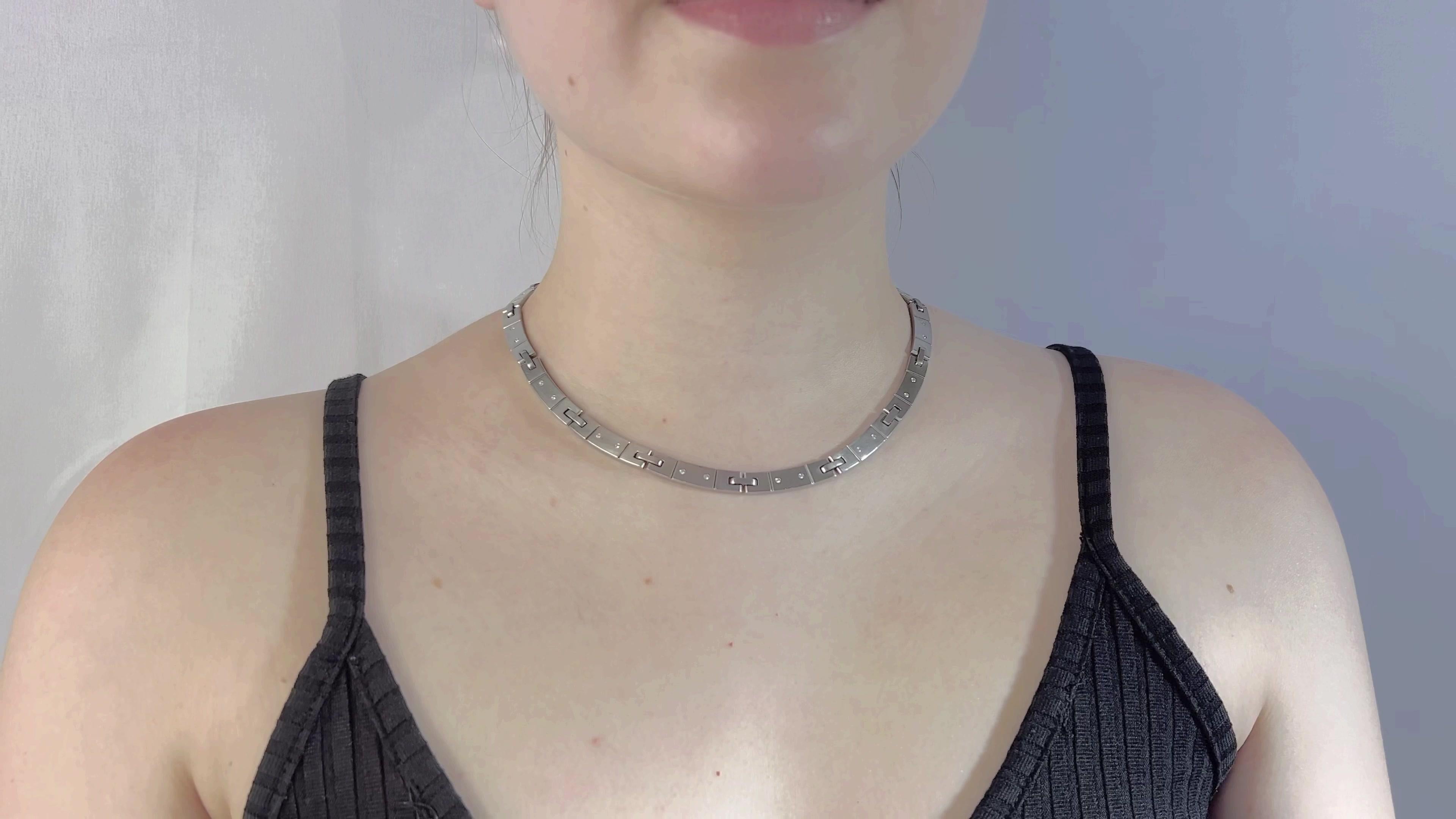 Round Cut Tiffany & Co. Streamerica Diamond 18k White Gold Necklace