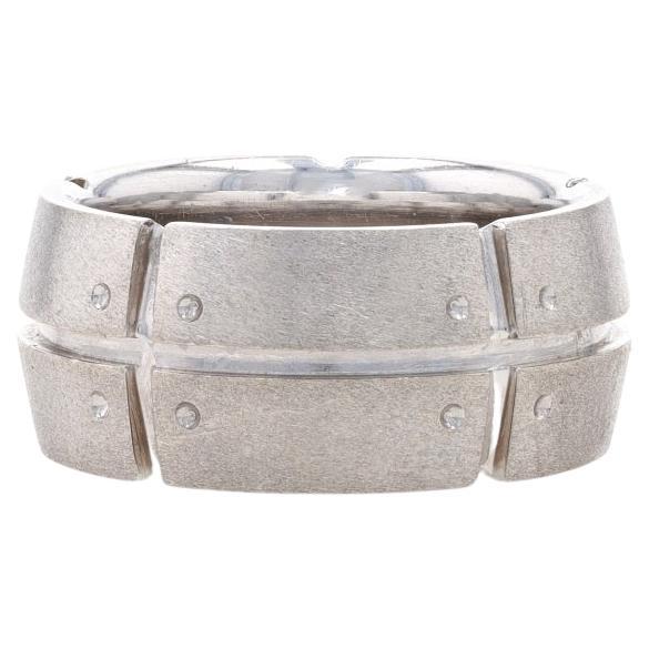 Tiffany & Co. Stre America Statement Band - Bague brossée en or blanc 18 carats, taille 4