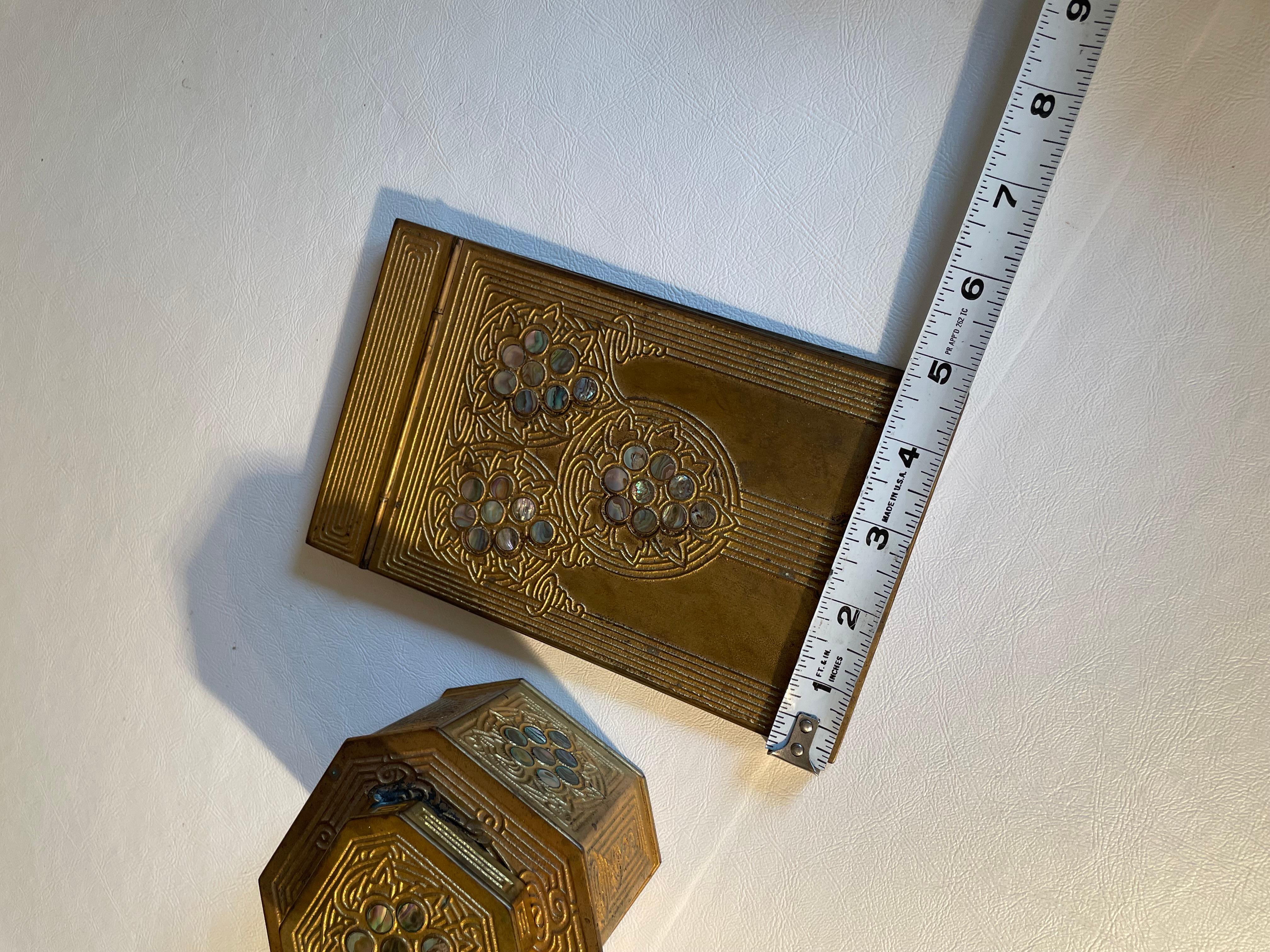 Tiffany & Co. Studio New York - Set da scrivania in bronzo e abalone in vendita 4