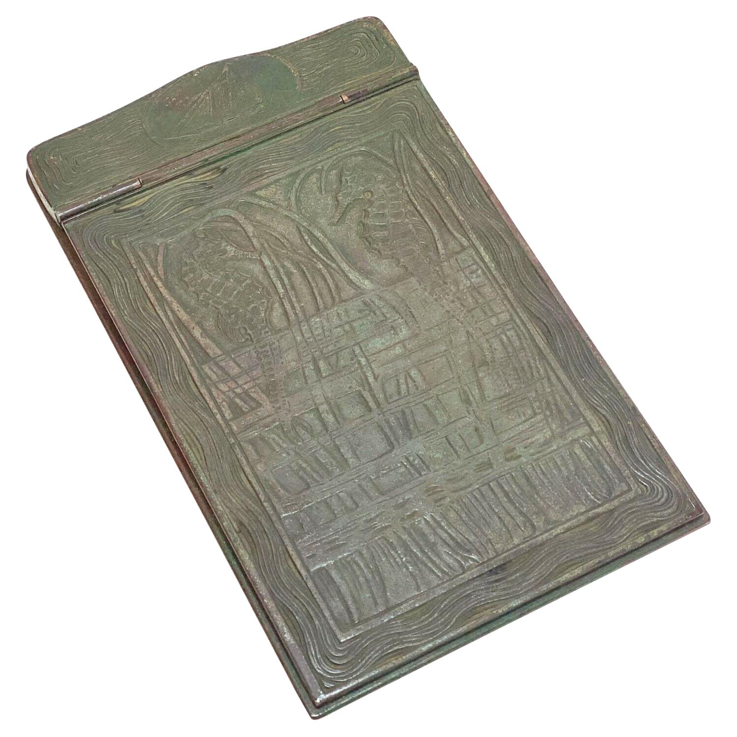 Tiffany & Co. Studios New York Bronze Note Pad in Nautical For Sale