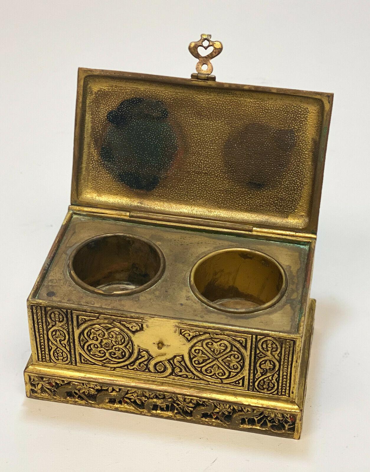 North American Tiffany & Co. Studios New York Gilt Bronze Inkwell Box in Venetian #1641 For Sale