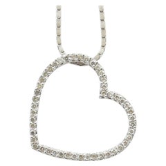 Tiffany 
Co. Style 18 Carat White Gold Heart Pendant Necklace