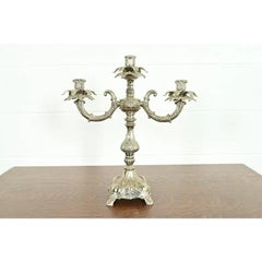 Tiffany & Co. Estilo Victoriano Antiguo Candelabro de Plata de Tres Luces