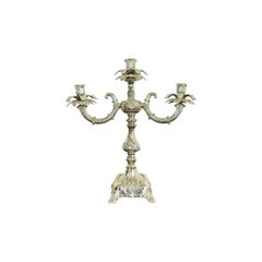 Tiffany & Co. Style Antique Victorian Silverplate Three-Light Candelabra