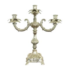 Tiffany & Co. Estilo Victoriano Antiguo Candelabro de Plata de Tres Luces