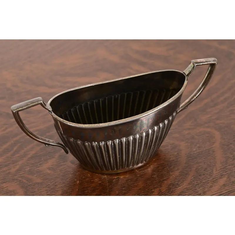 Tiffany & Co. Style Art Deco Sucrier en métal argenté Bon état - En vente à South Bend, IN