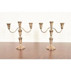 Tiffany & Co. Style Art Deco Sterling Silver Candelabras, Pair