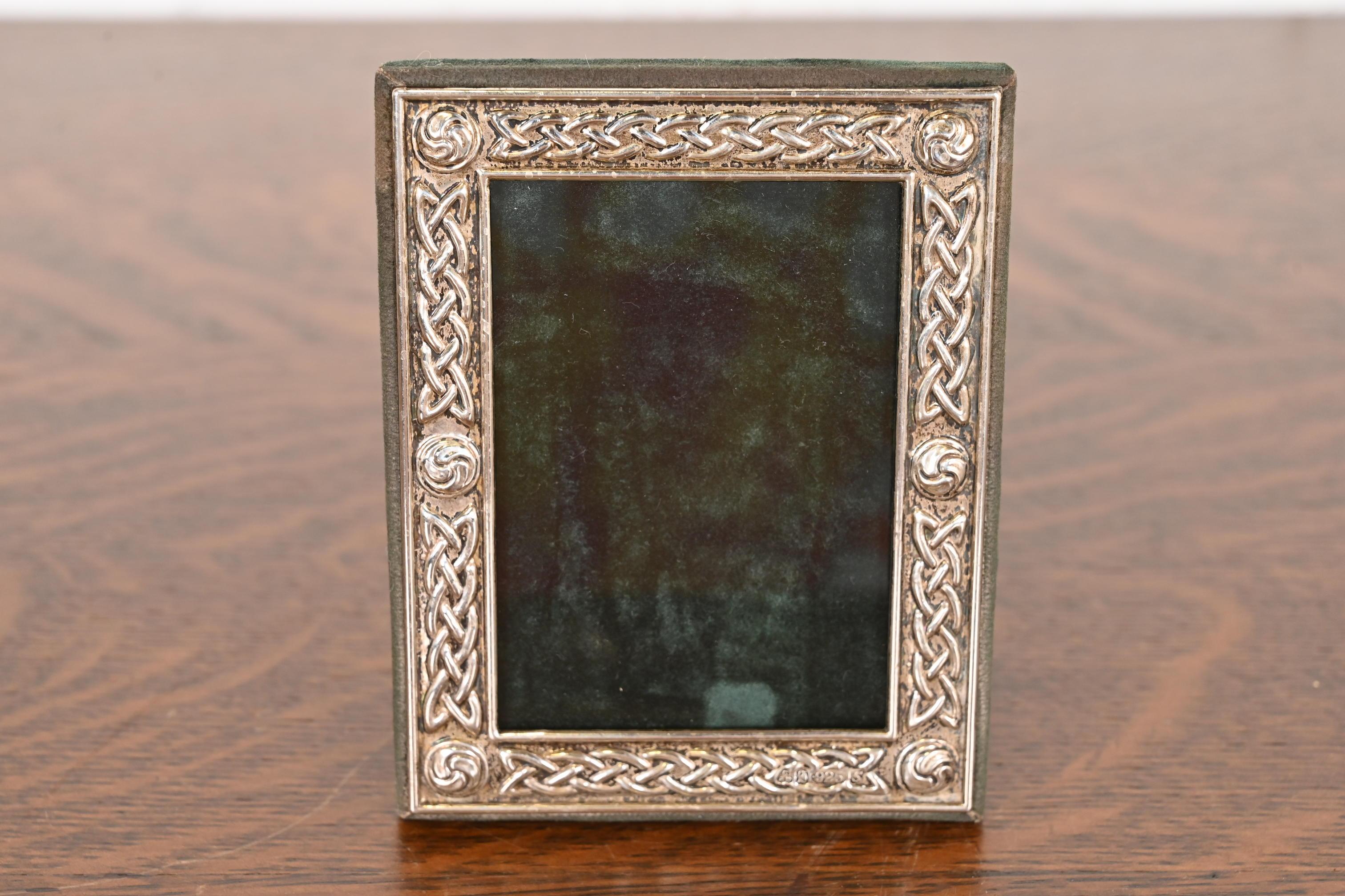 Art Deco Tiffany & Co. Style Celtic Knot Sterling Silver Picture Frame For Sale
