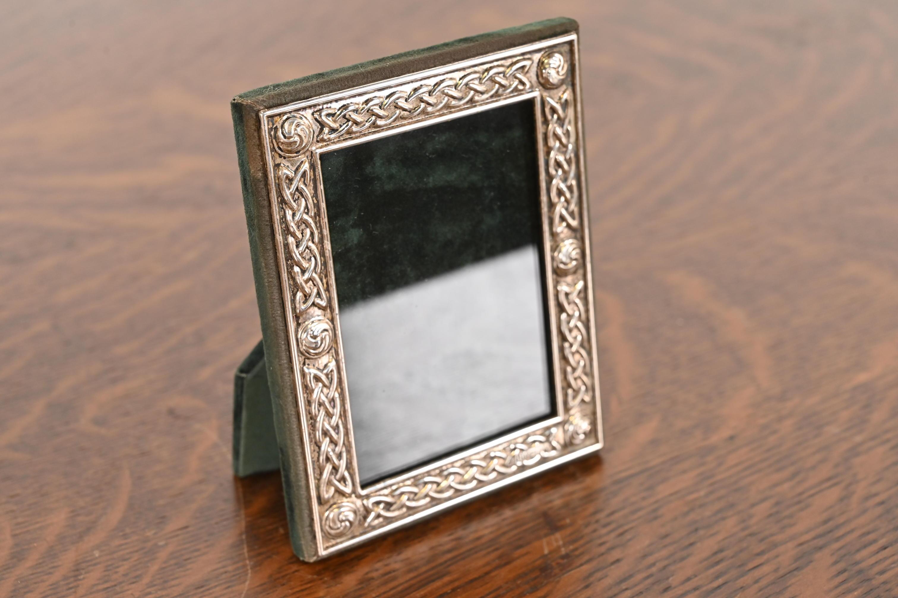 Tiffany & Co. Style Celtic Knot Sterling Silver Picture Frame In Good Condition For Sale In South Bend, IN