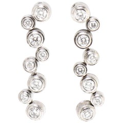 Tiffany & Co. Style Diamond White Gold Bubble Drop Earrings