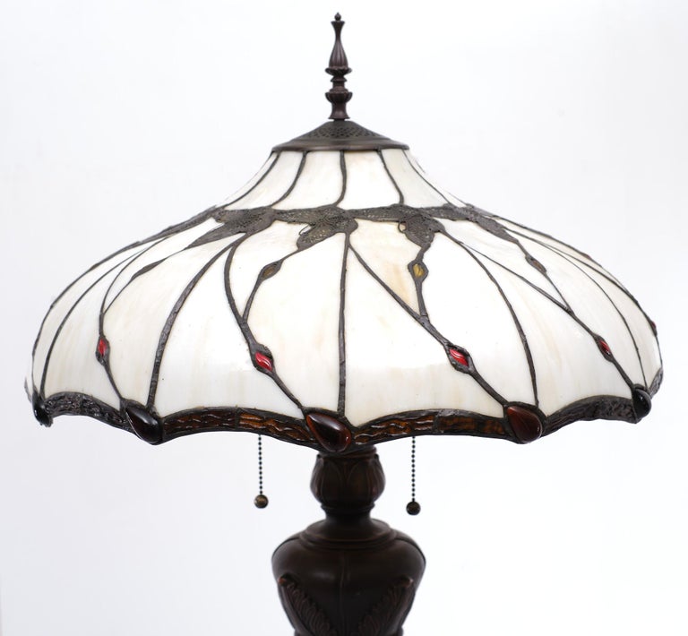 Tiffany and Co. Style Floor Lamp Glass Stain Shade For Sale at 1stDibs