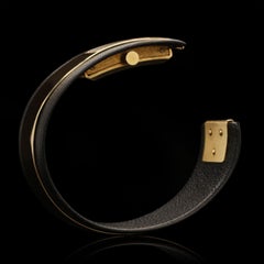 Tiffany & Co Stylish Yellow Gold and Black Leather Wristwatch Circa 1965