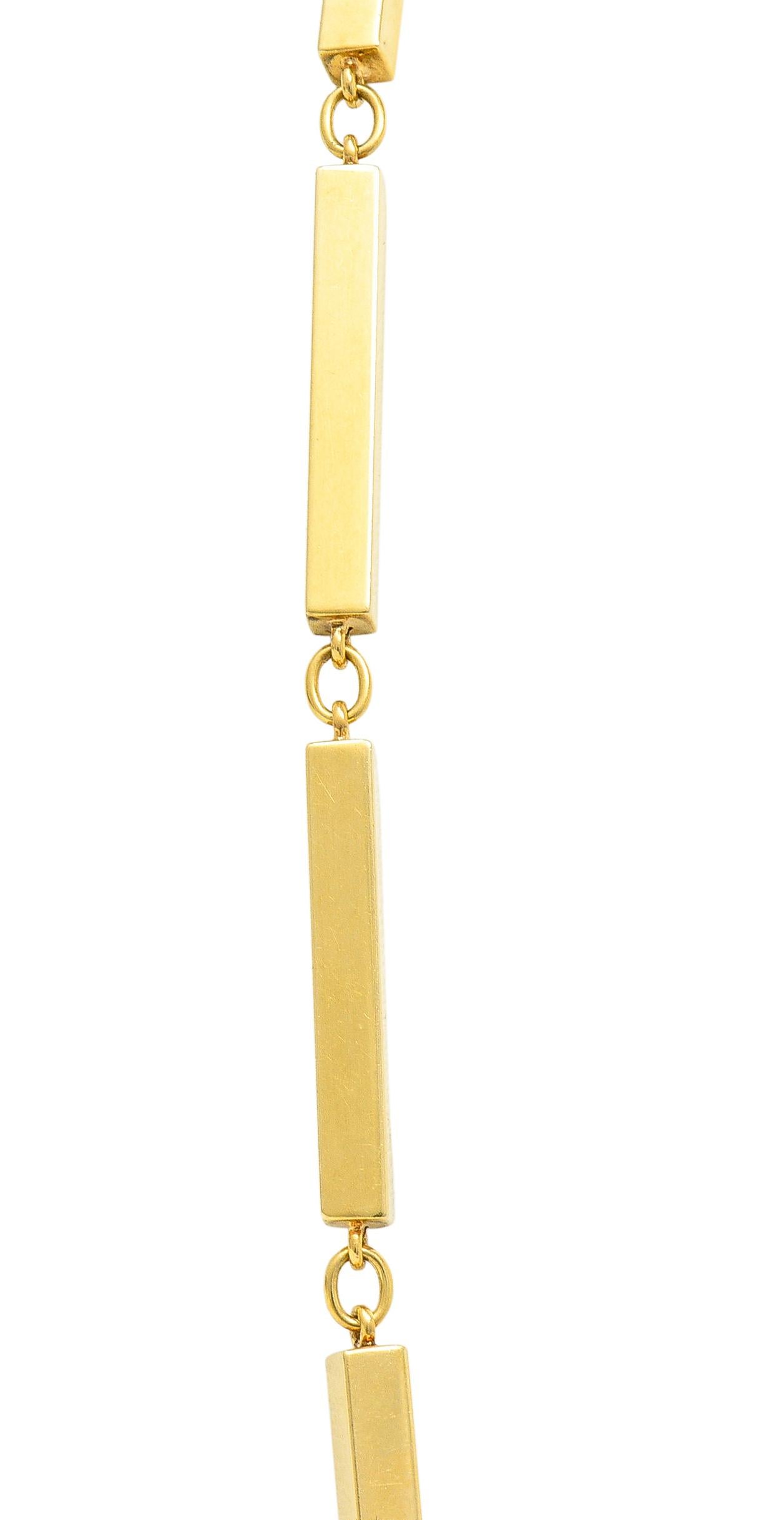 Tiffany & Co. Substantial Modernist 18 Karat Gold Long Bar Link Heart Necklace 3