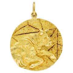 Tiffany & Co. Substantial Vintage 18 Karat Gold Taurus Zodiac Medallion Pendant