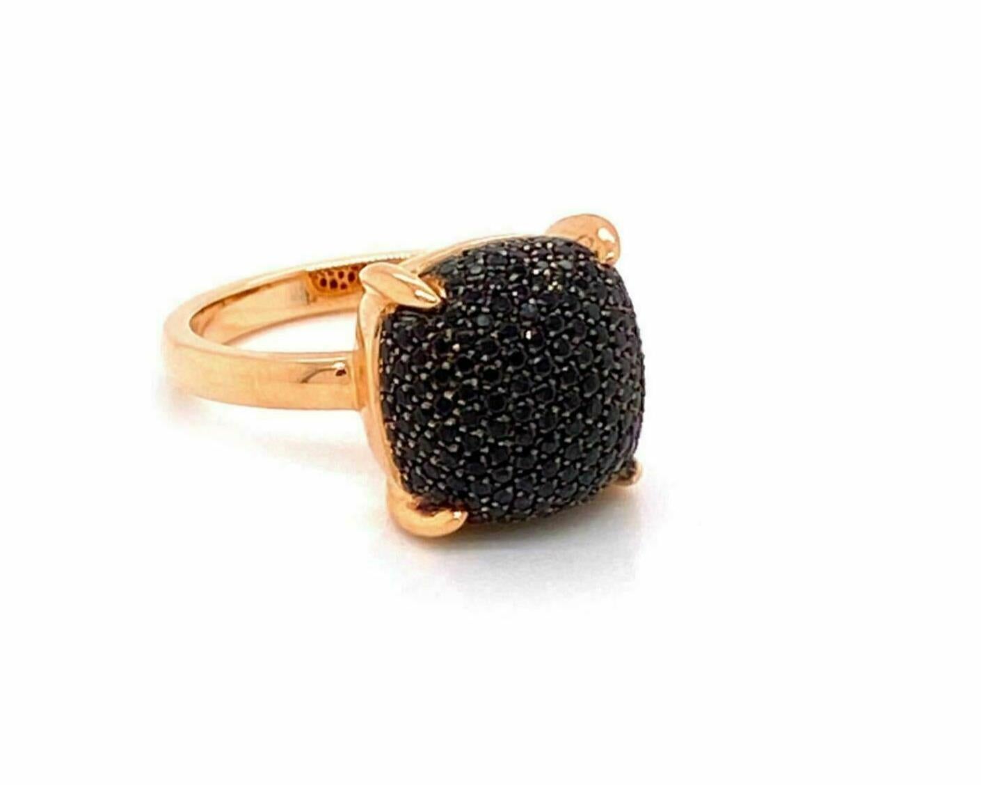 Moderno Tiffany & Co. Anello Picasso di Sugar Stacks in oro rosa 18k con spinello nero, misura 6 in vendita