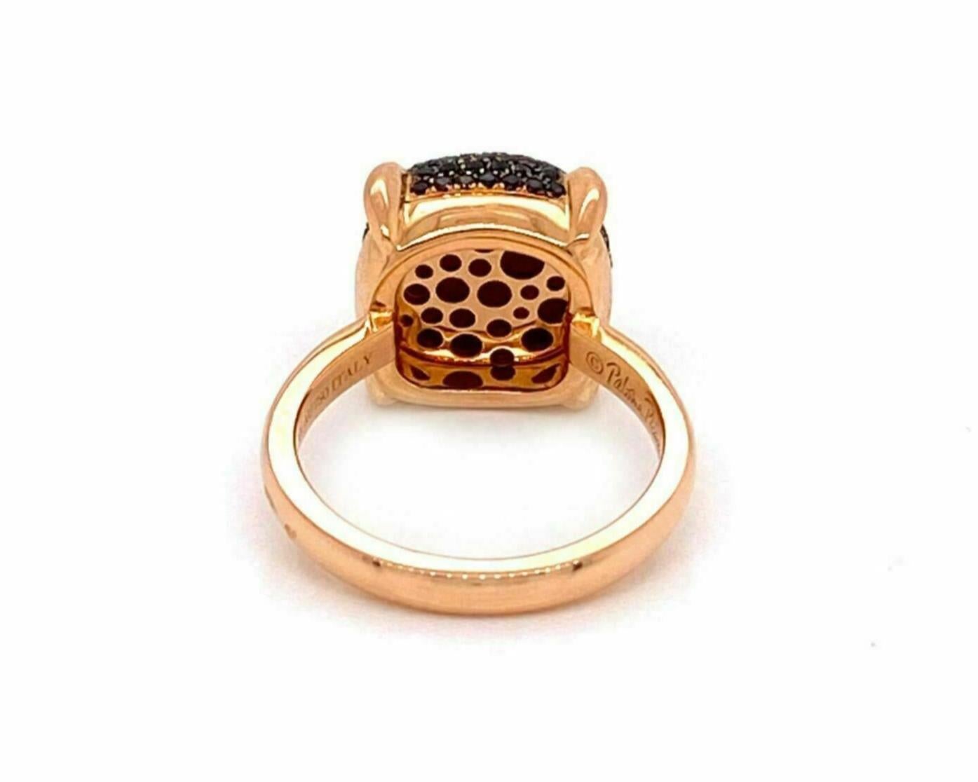 Taglio brillante Tiffany & Co. Anello Picasso di Sugar Stacks in oro rosa 18k con spinello nero, misura 6 in vendita