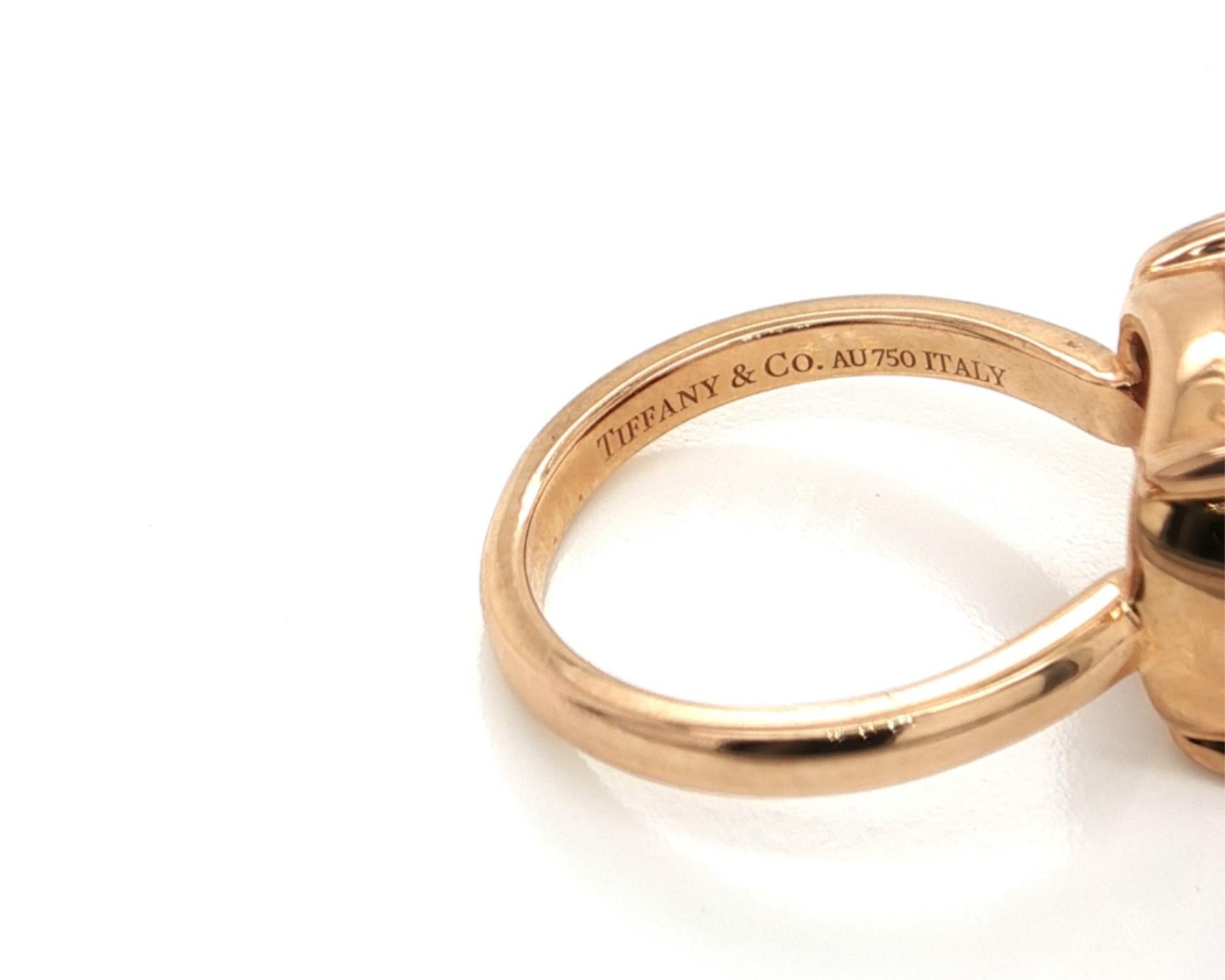 Tiffany & Co. Anello Picasso di Sugar Stacks in oro rosa 18k con spinello nero, misura 6 in vendita 1