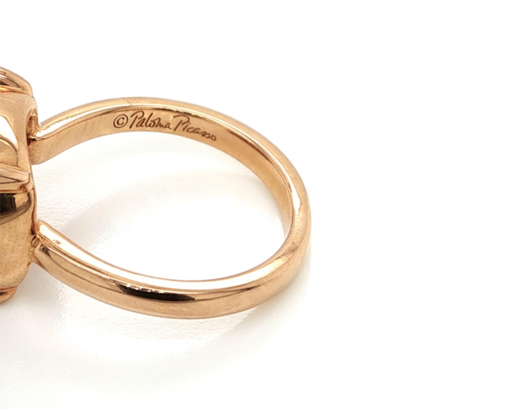 Tiffany & Co. Anello Picasso di Sugar Stacks in oro rosa 18k con spinello nero, misura 6 in vendita 2