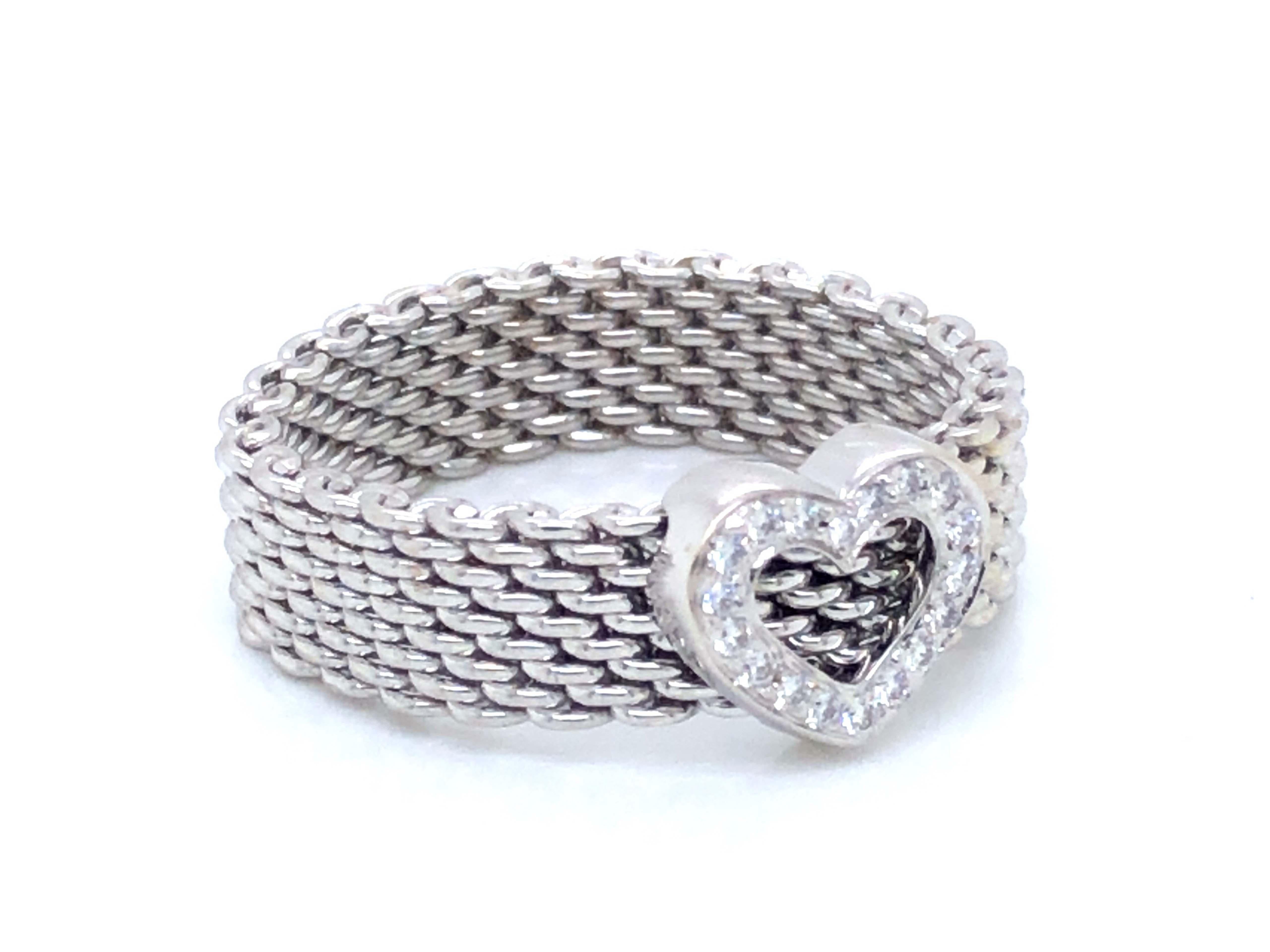tiffany mesh heart ring