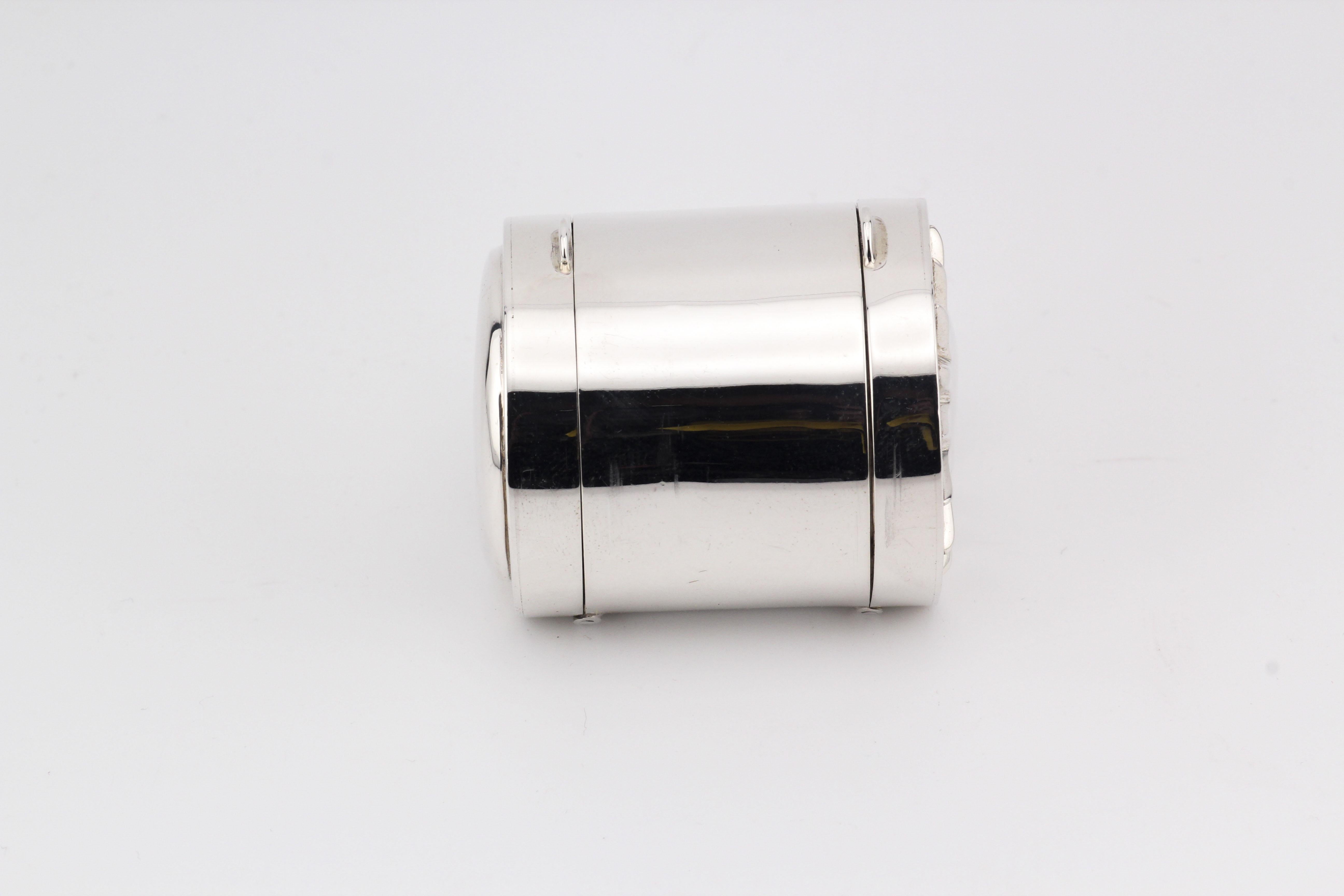 Tiffany & Co. Sun Moon Sterling Silver 2 Sided Cylinder Pill Box Case 3