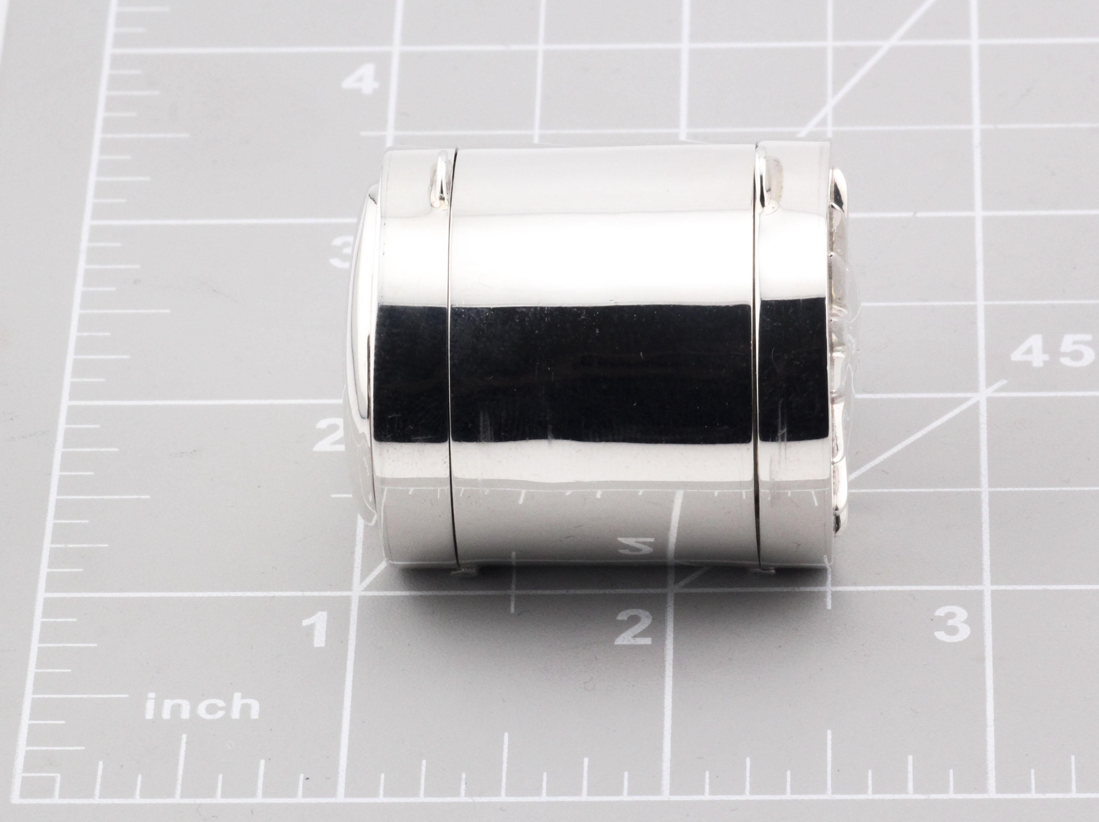 Tiffany & Co. Sun Moon Sterling Silver 2 Sided Cylinder Pill Box Case en venta 4