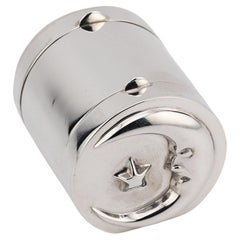 Tiffany & Co. Sun Moon Sterling Silver 2 Sided Cylinder Pill Box Case